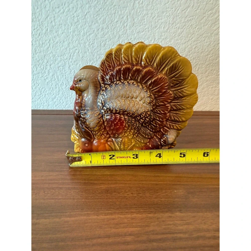 Vintage RARE‎ Ceramic Better Homes and Gardens Turkey Napkin Holder 5